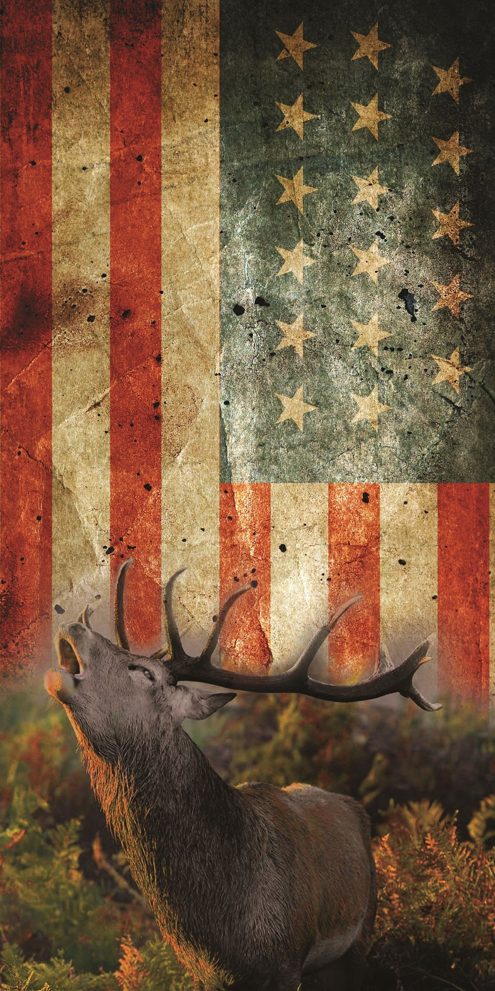 USA & Deer v1 cornhole wrap full