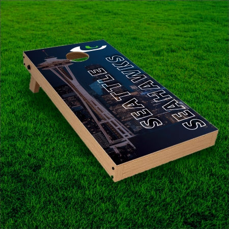 Seattle Seahawks cornhole wrap
