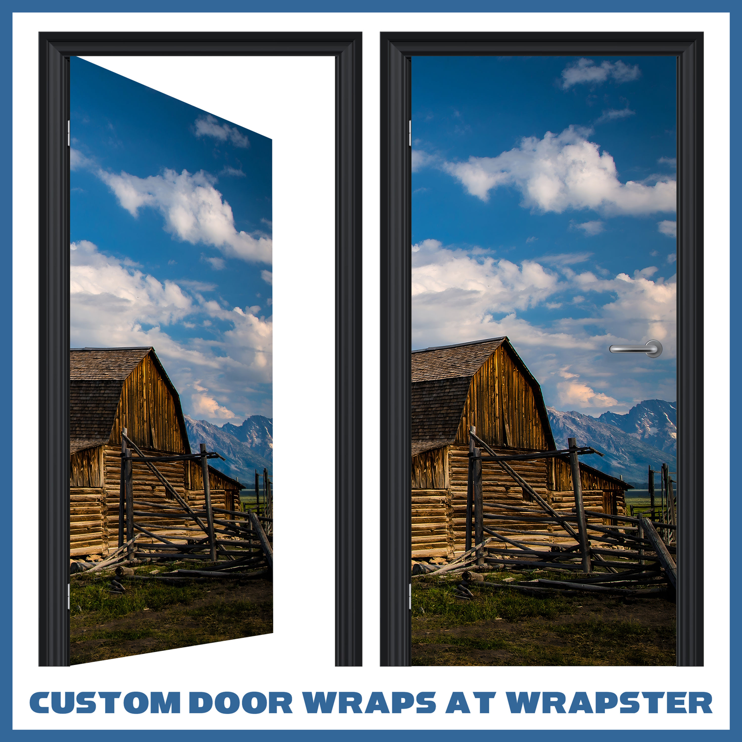 Hill area vinyl sticker door wrap