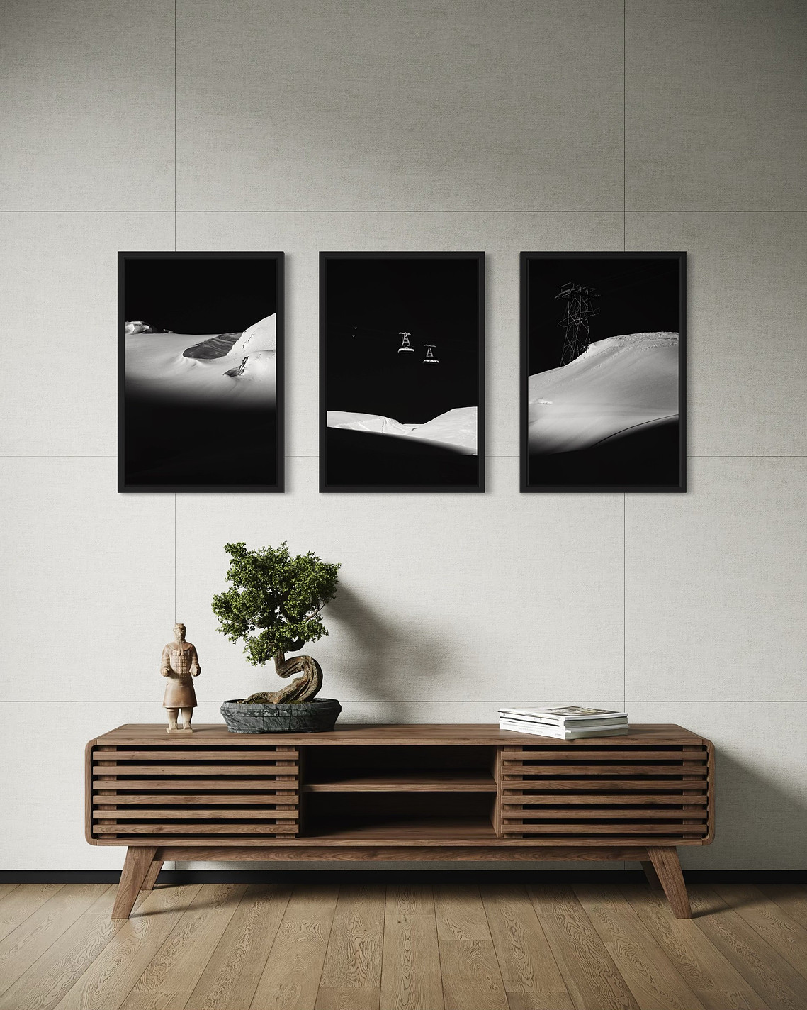 Schattenlinien: Studio size displayed in a room
