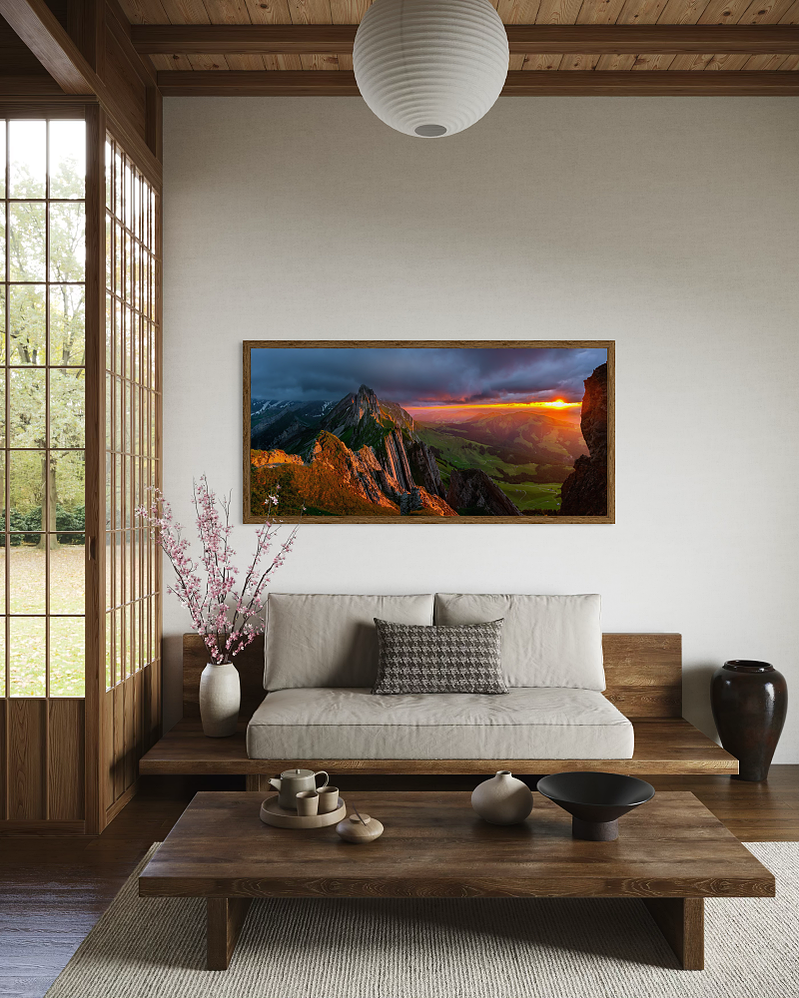 Fire on the Horizon: Majestic size displayed in a room