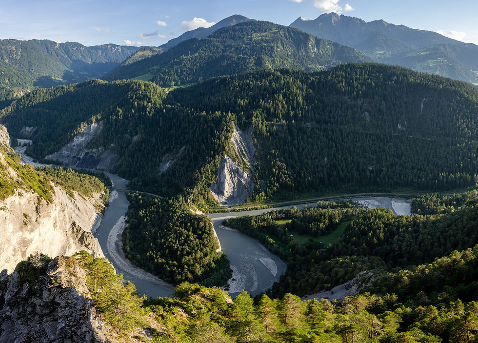 Flussschleife im Gebirge · Flims-Laax · TF-OE-011