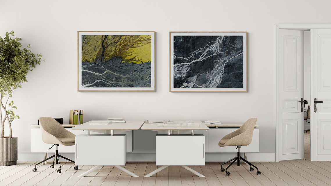 Fine-art work in a contemporary office