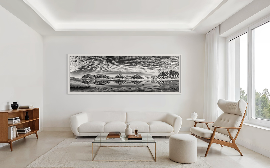 Visualisation of a fine-art work in a room