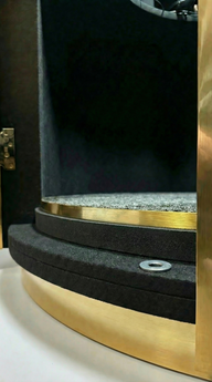 Airtight acoustic door system on SleekSonics VB-1 recording booth