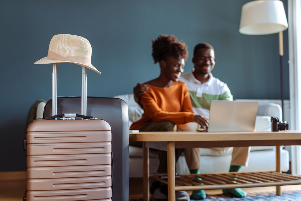 couple planning their trip on a computer