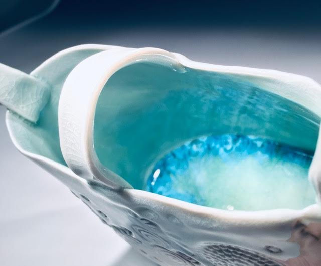 Thumbnail: Stamped Porcelain Oval Vase