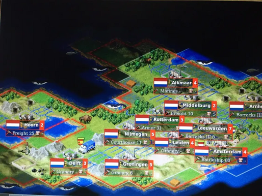 Consideration through a Simulator (FreeCiv); Foreseen Space-Time-Quantity and Motivation in the Citizen/State.