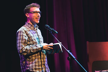 Suffolk poet Karl Knights reading a poem