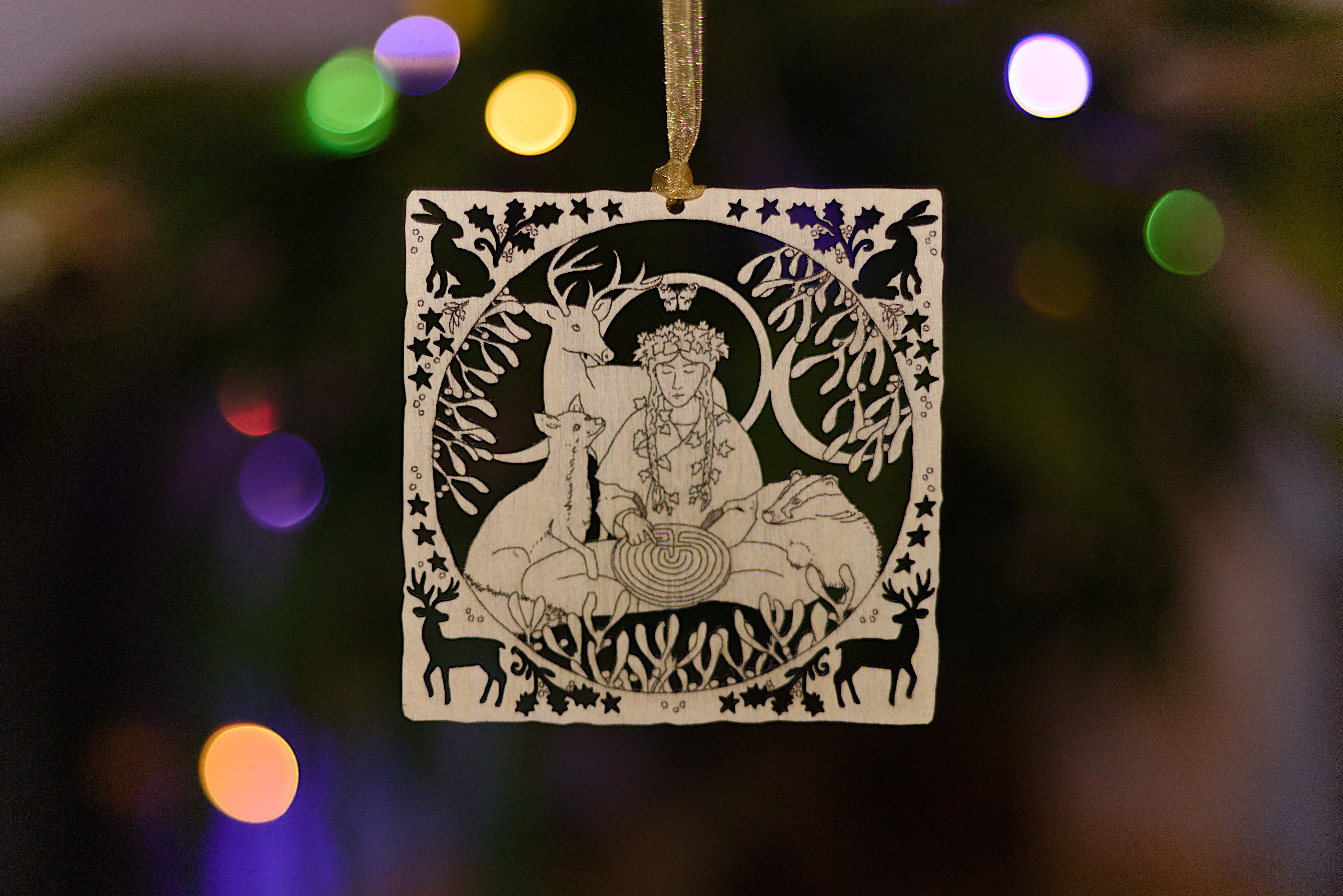 Labrynth Dreaming hanging decoration - artwork by Wendy Andrew