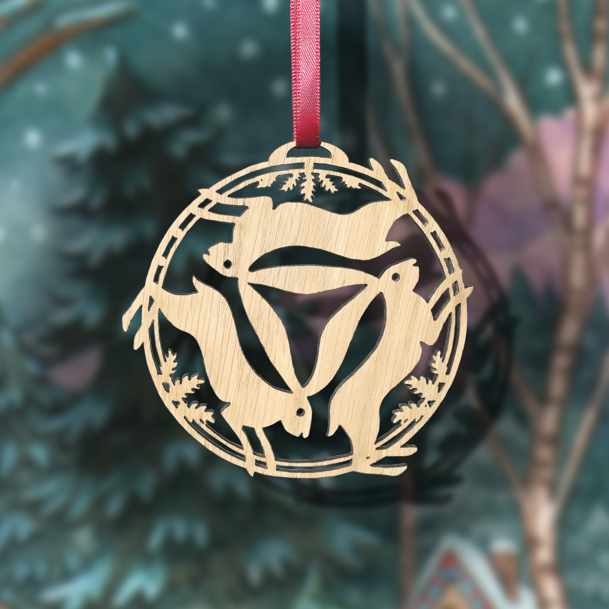 Triple Hare Decoration 10cm