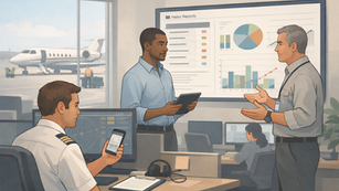 Aviation Safety Managers Reviewing Mobile Hazard Reports