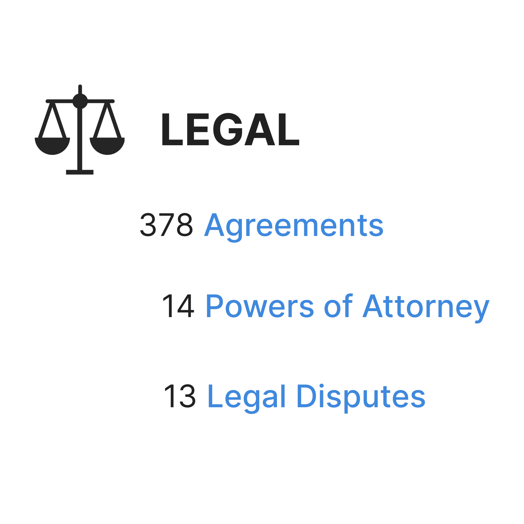 A heading mockup about a Legal folder.