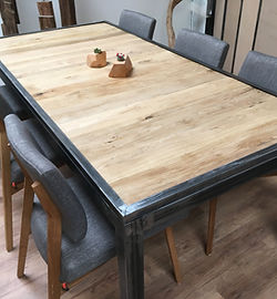 table en bois et acier sur mesure