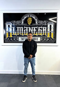 Josue Torralba Duran, almanegra tattoo artist, owner, piercer, addictive ink tatuaje studi