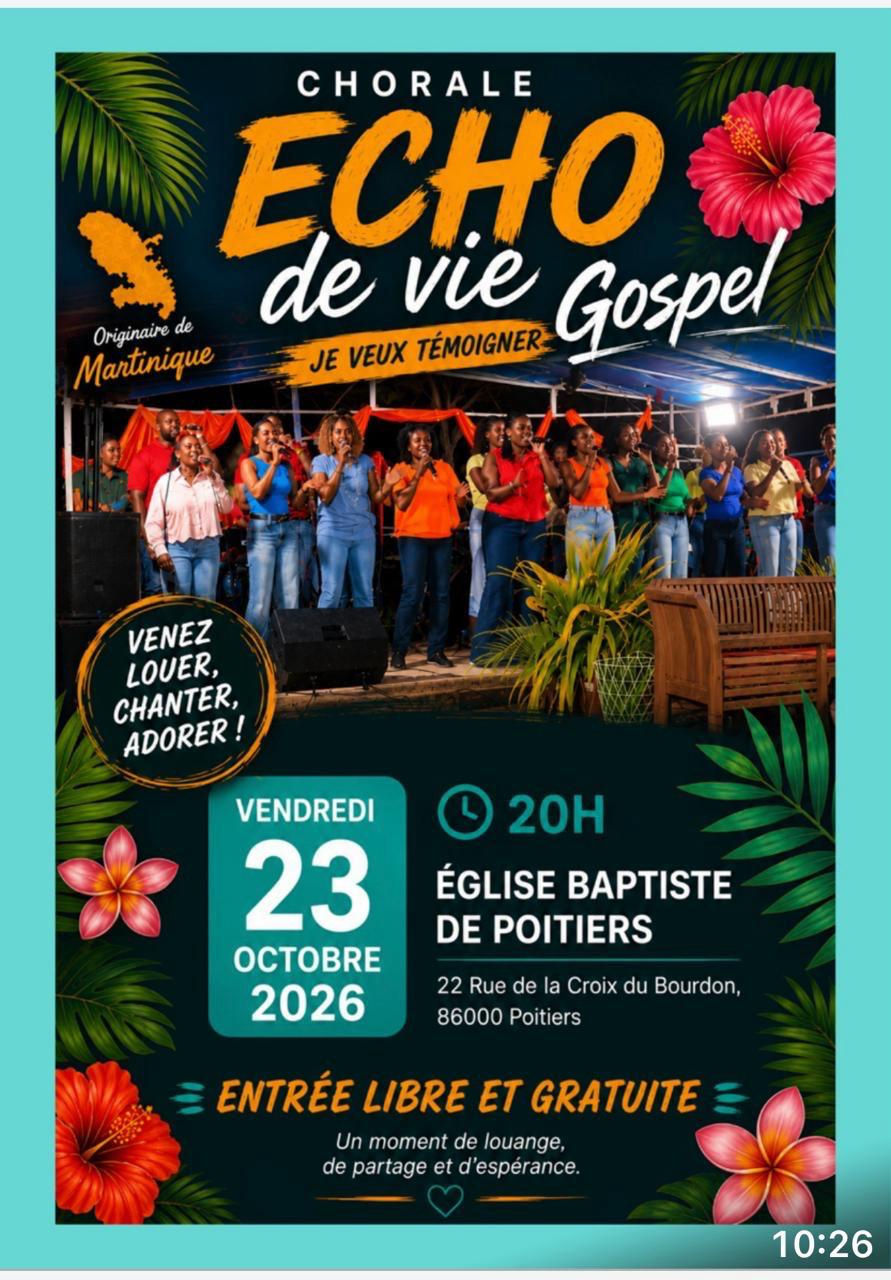 Concert gratuit le 23 octobre 2026 à l'église de Poitiers