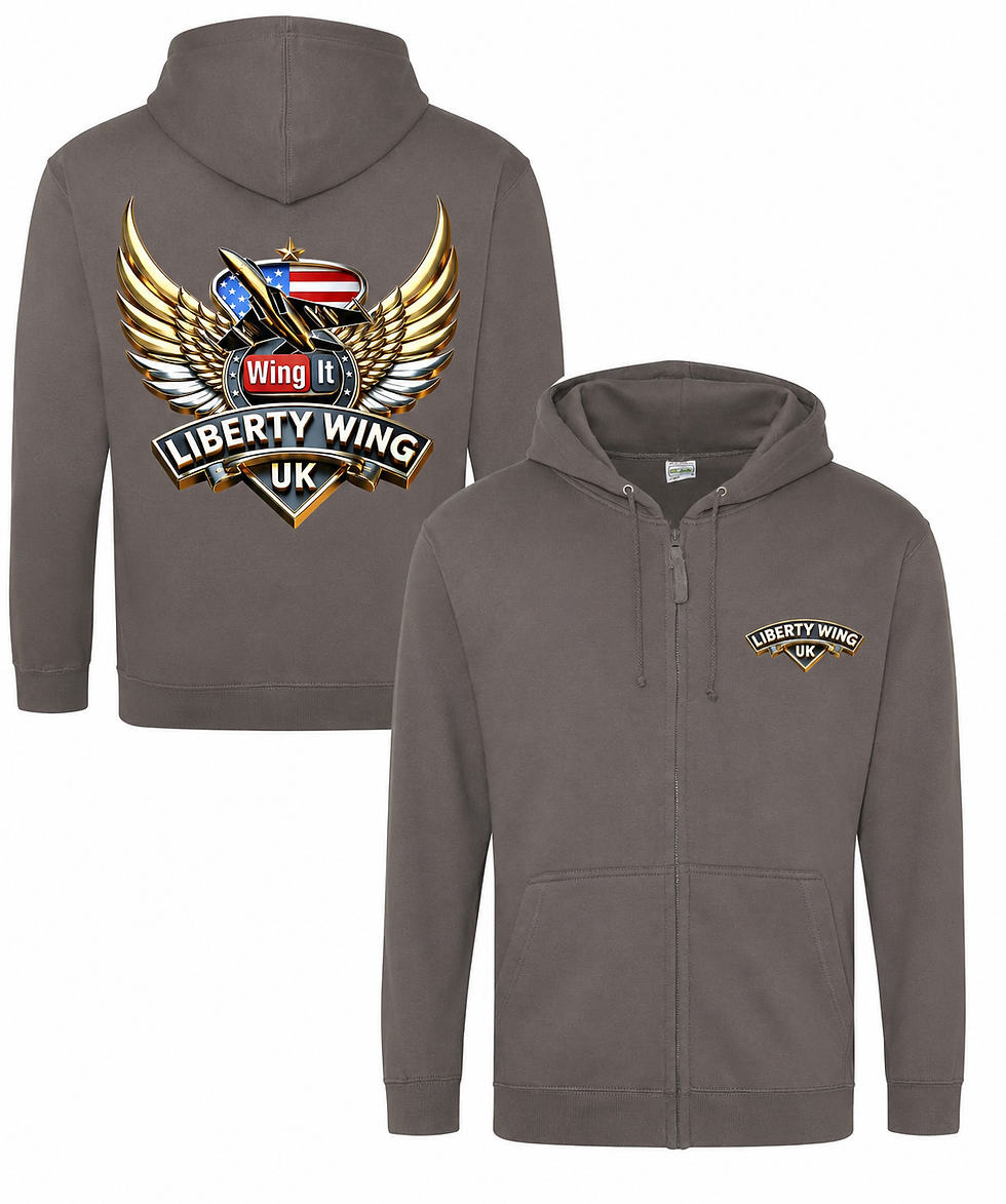 Thumbnail: Mono Coloured Liberty Wing Zip Up Hoodies