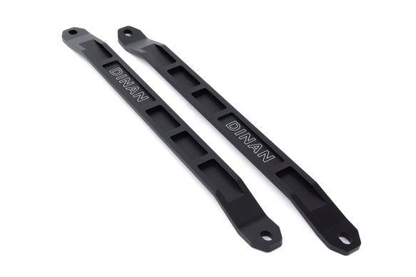 Dinan black anodized aluminum front strut tower brace for 2021-2026 BMW 430i/M440i G22/G23/G26, part D180-0013