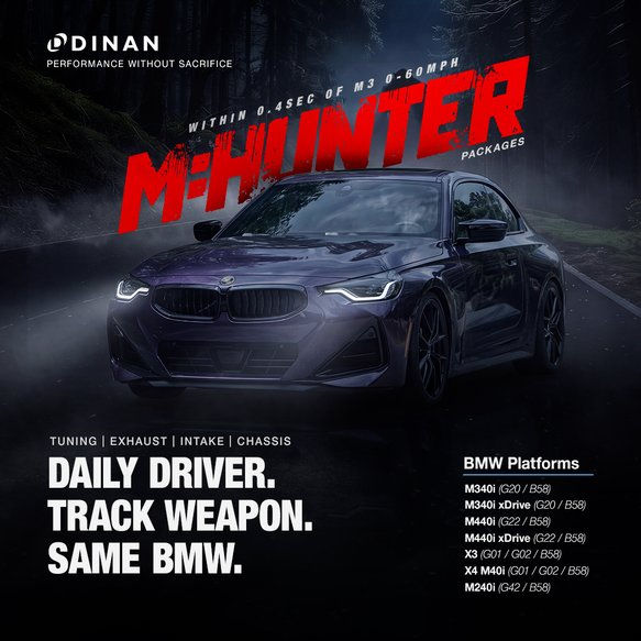 Dinan M-Hunter performance package for BMW M340i and M440i, package configuration ABC