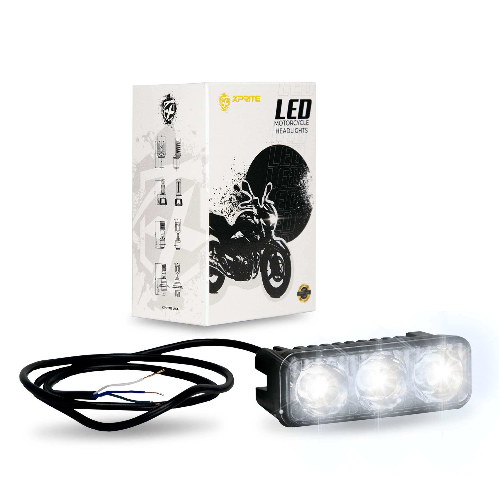 Faro Led Exploradora Xprite E03 Para Moto 1750 - 3500 Lúmenes