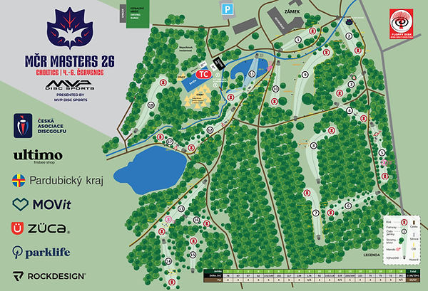 Layout MČR v discgolfu 2026