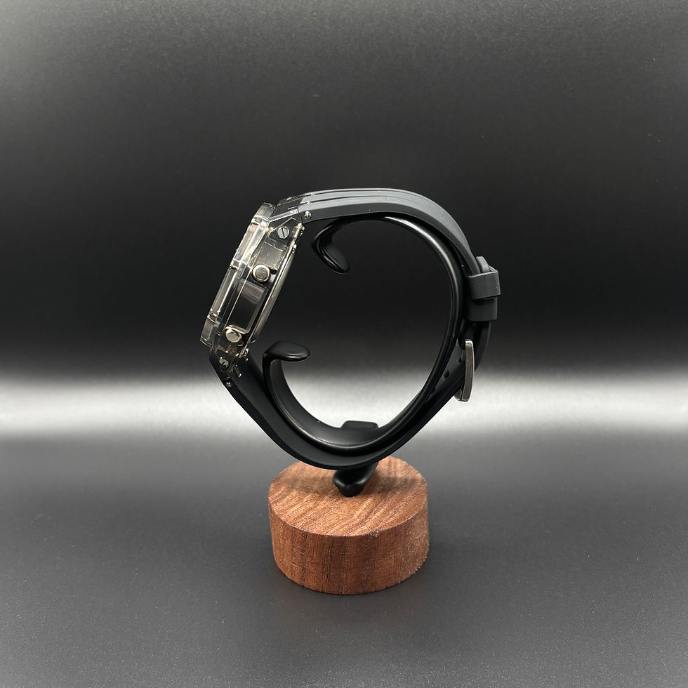 Thumbnail: Custom Octagon G-SHOCK GA-2100 Black-on-Black Stealth Dial Clear Skeleton Case 