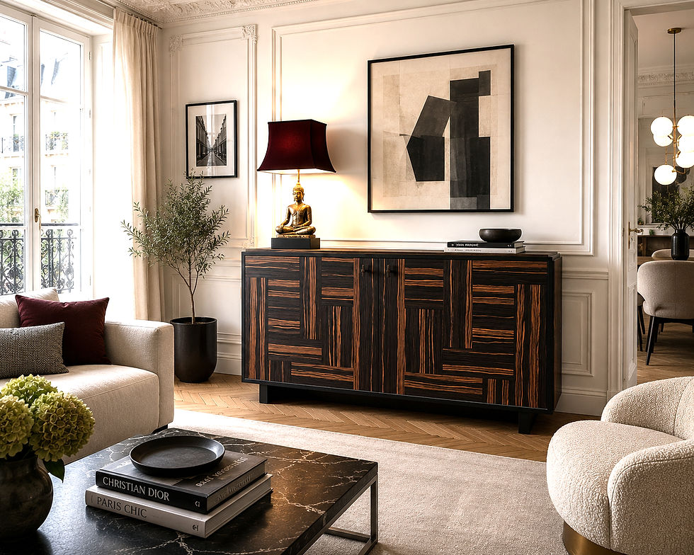 Placage Motif Géometrique Ebène de Macassar