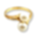 14K 585 Yellow Gold Bypass Freshwater Pearl Ring Size 6