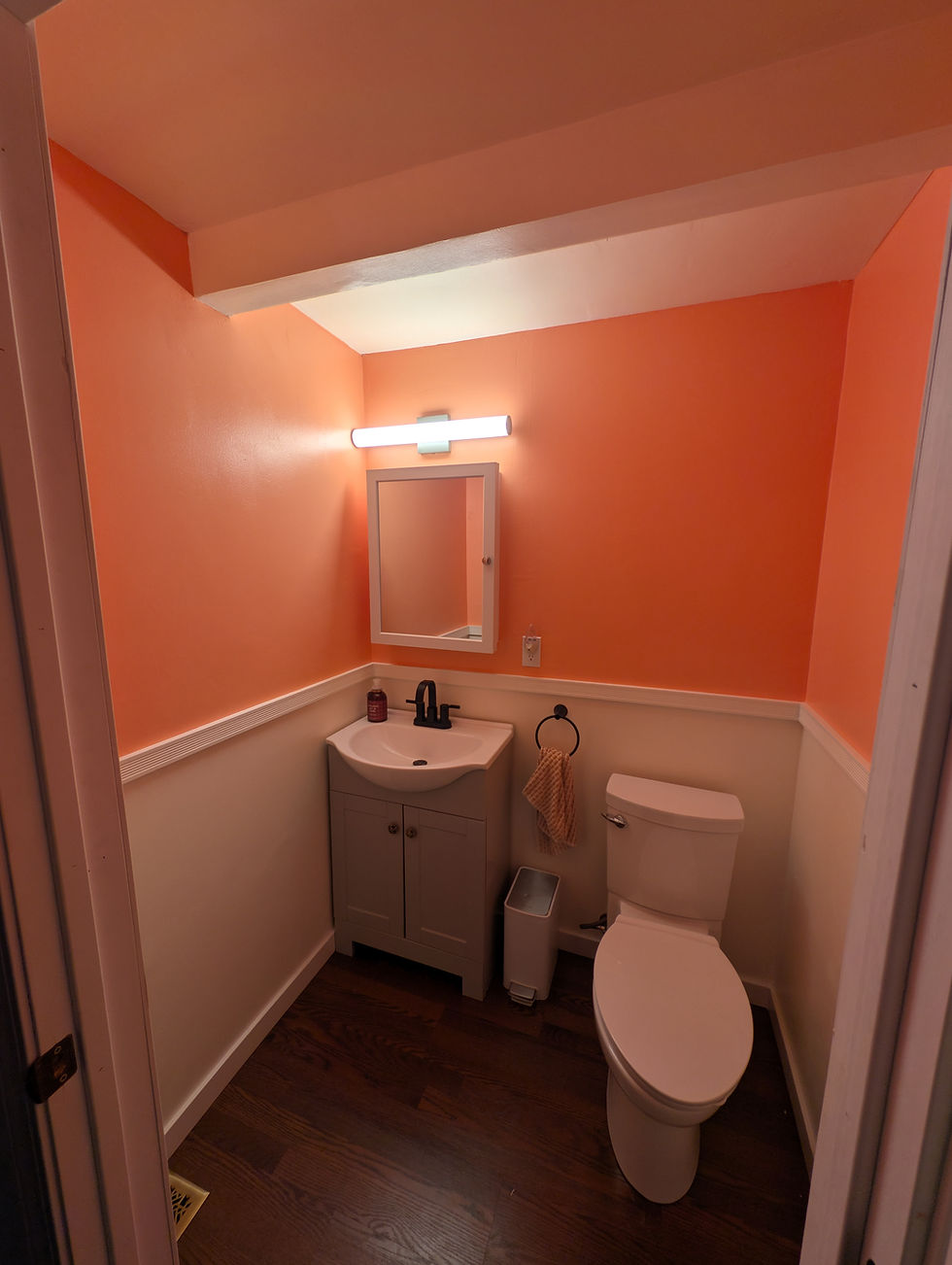 Completed powder room project OC Clean Work