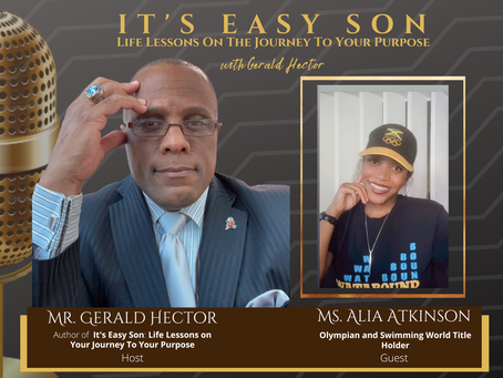 Gerald Hector welcomes Olympian Alia Atkinson to It's Easy Son