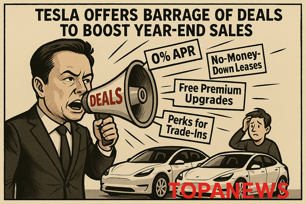 Tesla Rolls Out Aggressive Incentives in Push to Prevent Another Year of Declining Sales