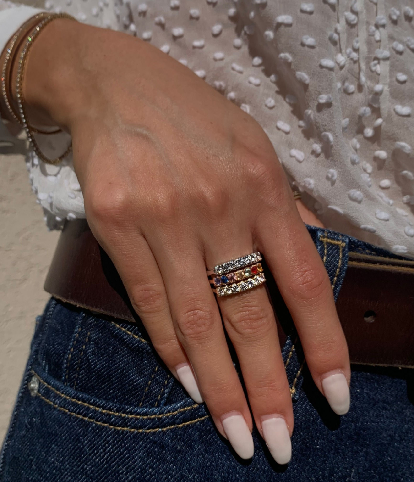 טבעת דניאלה ספירים צבעוניים