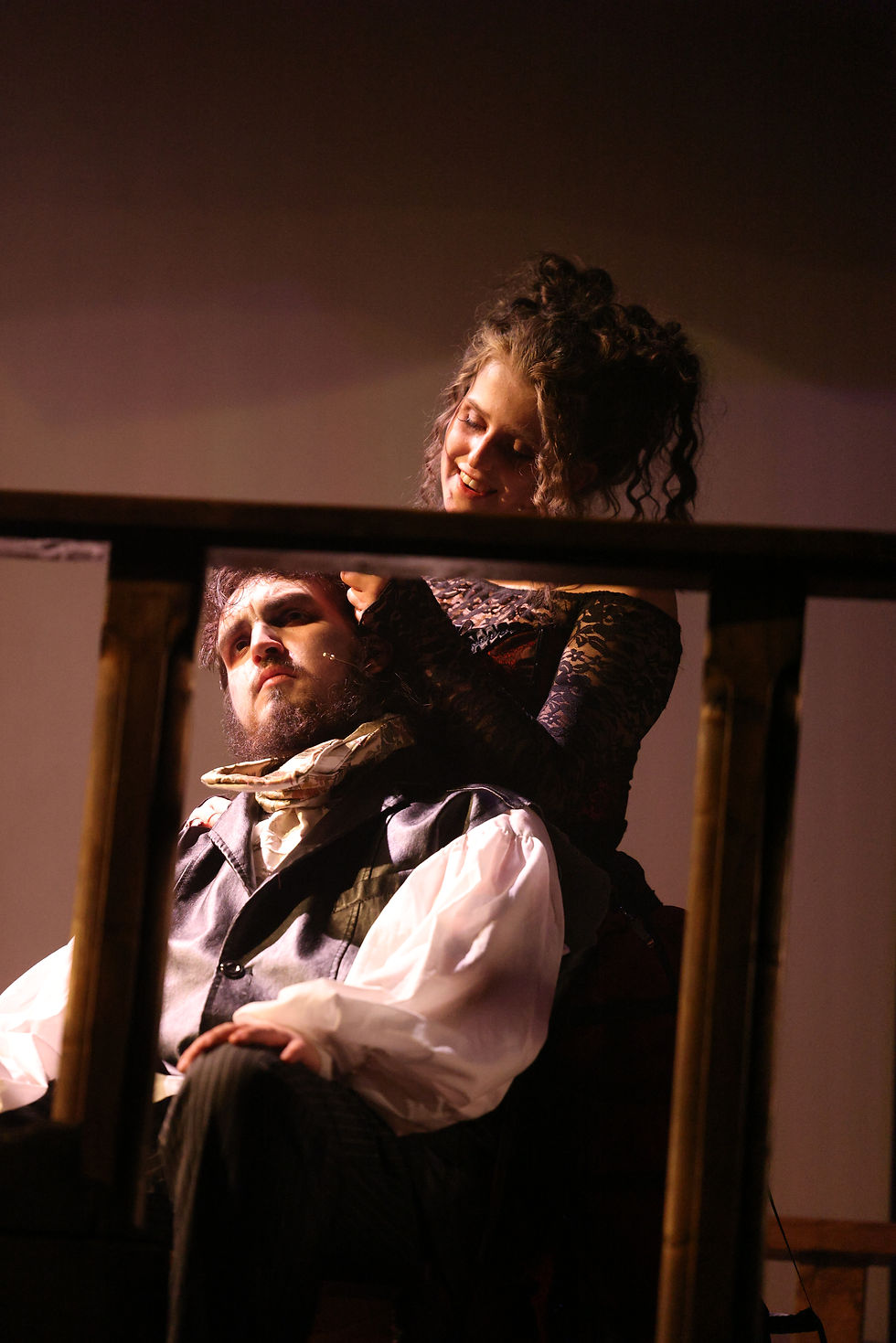 Kyle Goold as Sweeney Todd and Jessica Heppelthwaite as Mrs Lovett