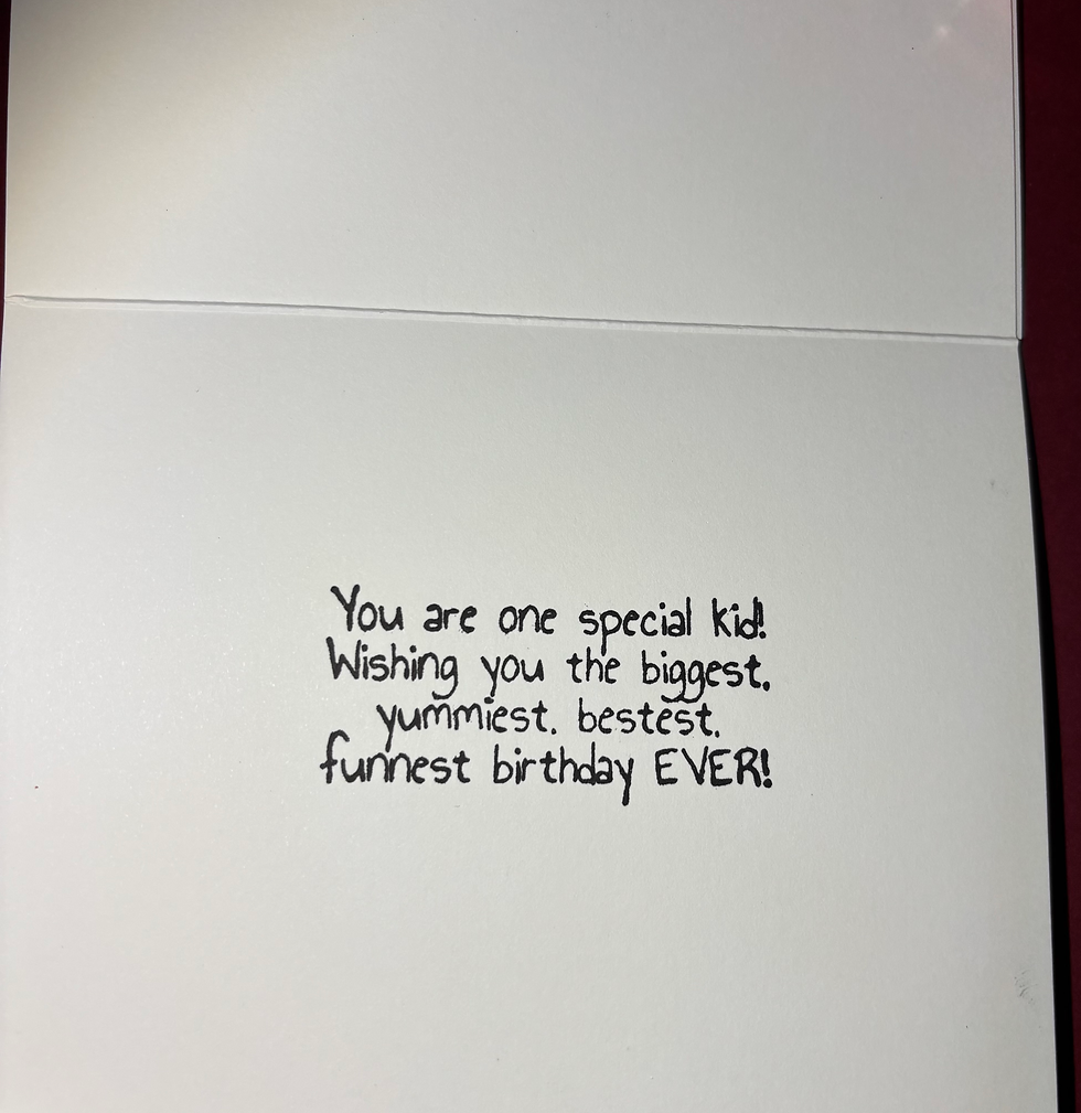 Inside of Card