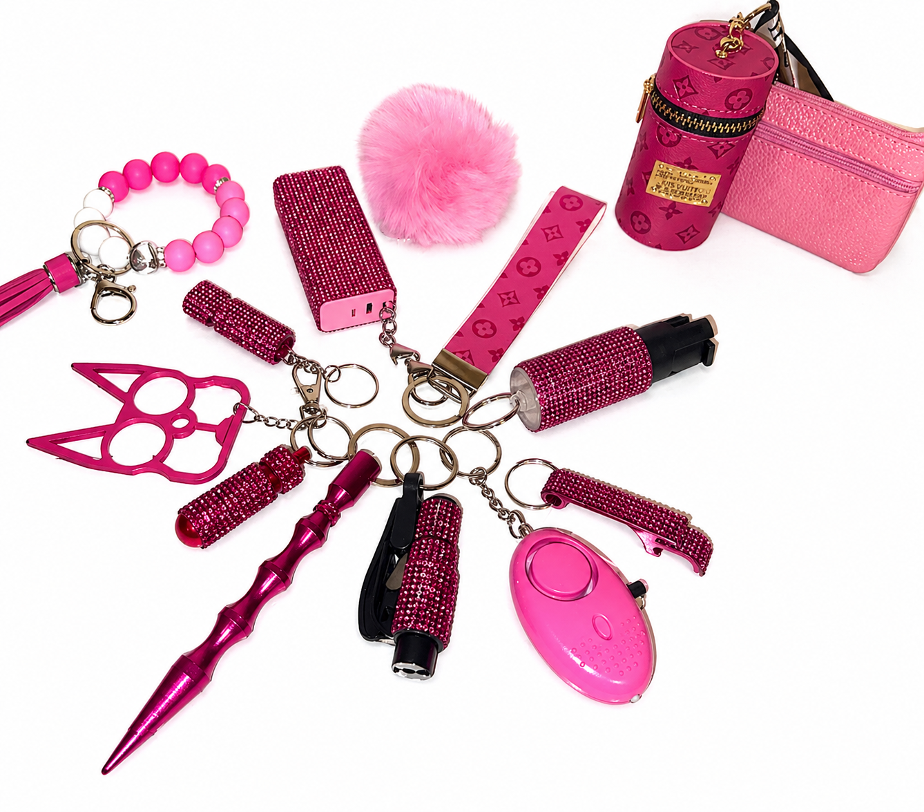 Pink Bling Safety Keychain for woman self defense