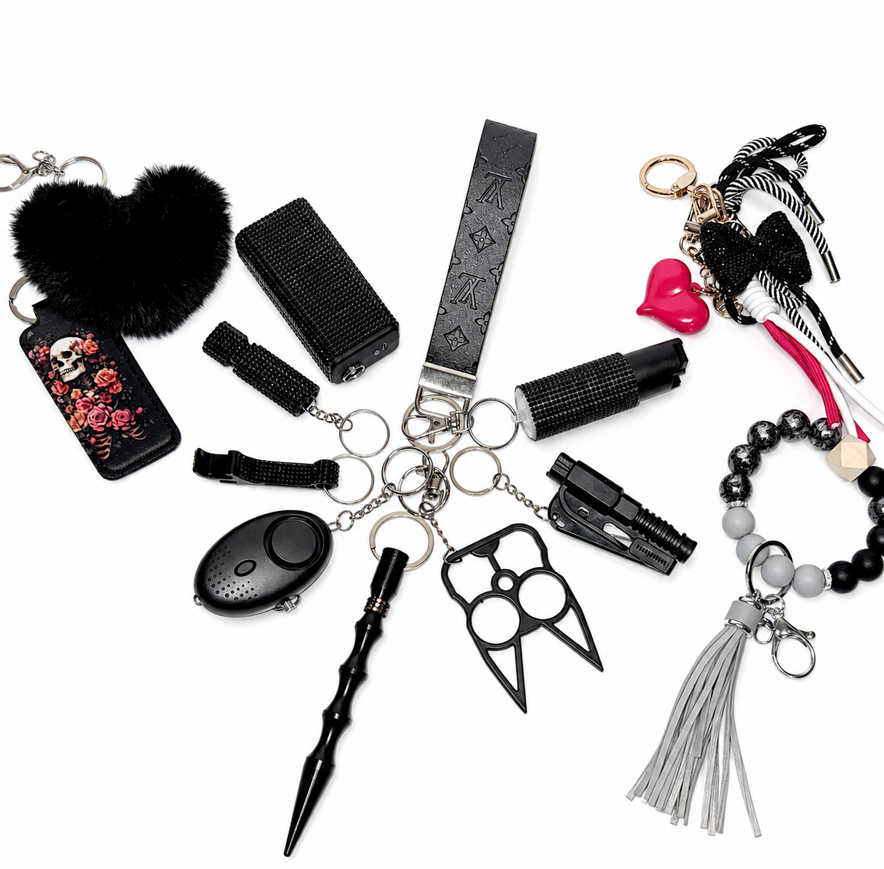 Midnight Black Self Defense Keychain Kit