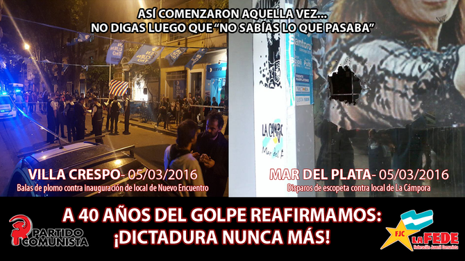 Doble ataque a locales kirchneristas