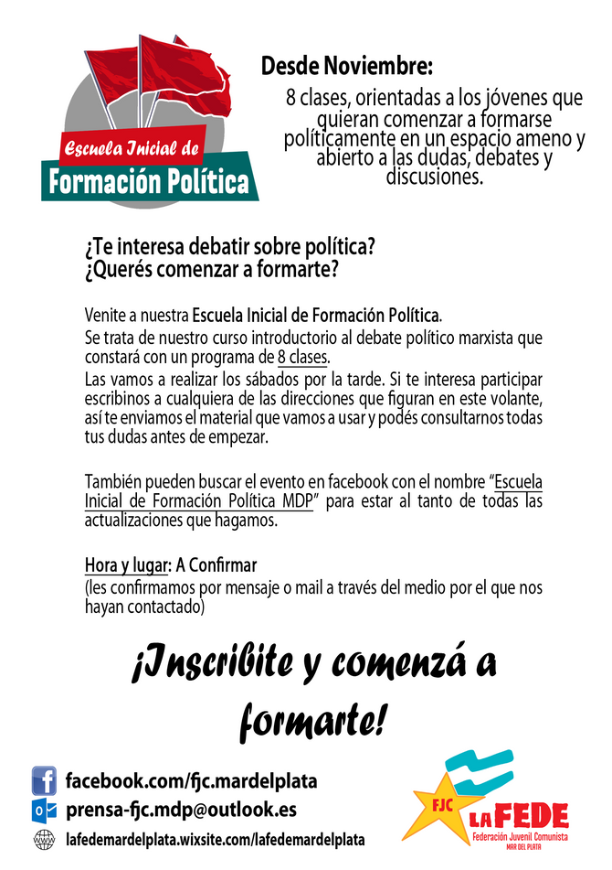 Se viene la "Escuela Inicial de Formación Política"