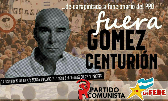 EXIGIMOS LA REMOCIÓN DEL CARGO DE GÓMEZ CENTURIÓN