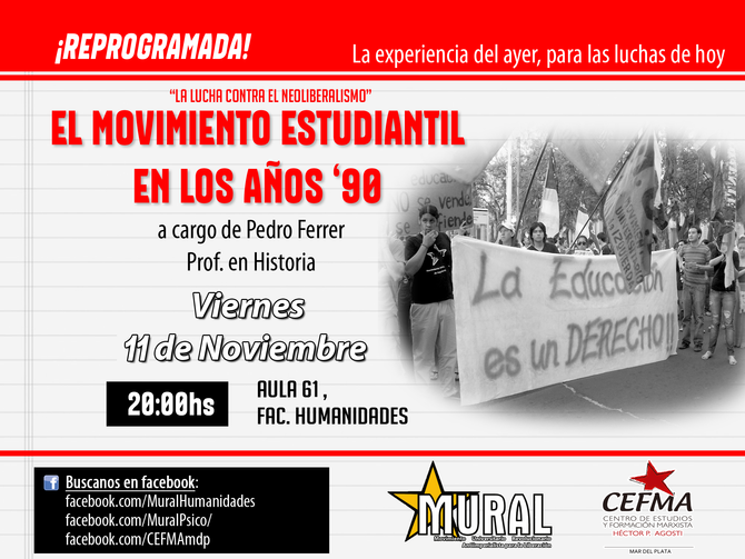 Charla reprogramada