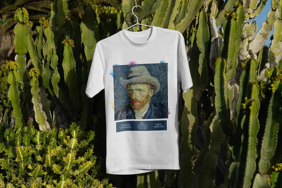 White T-shirt with Van Gogh portrait