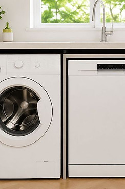 washing machine and dishwasher installed