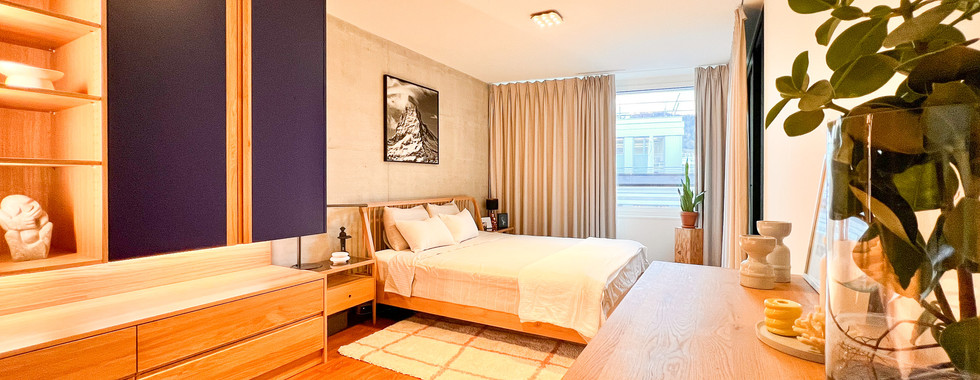 modern bedroom design with self-designed wardrobe