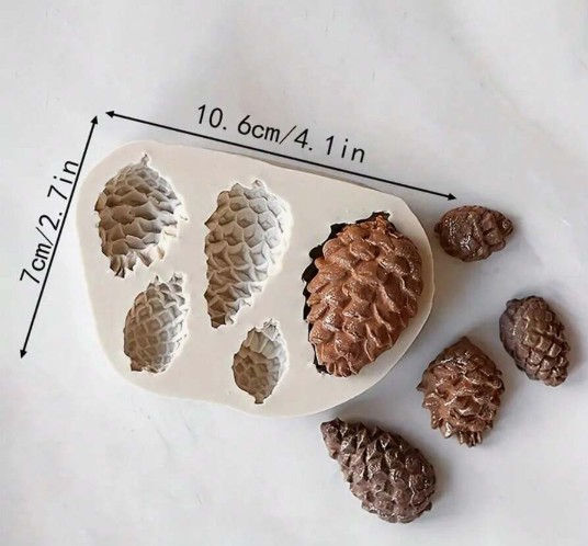 Thumbnail: Pine Cones (5pcs) Cement Deco | Pine Cones (5pcs) Beeswax Set