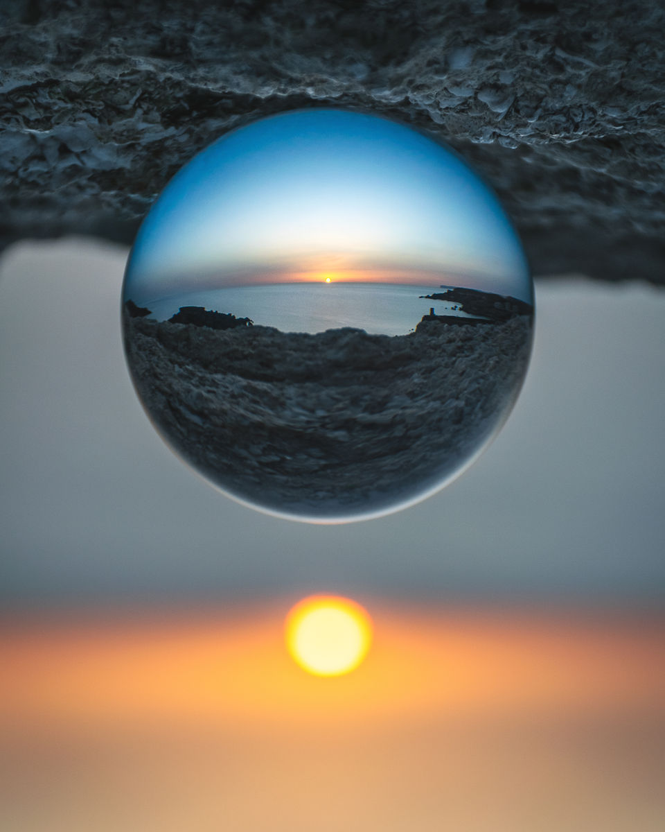Lensball sunset