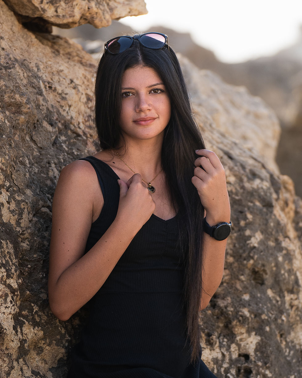 Portrait of a woman in a black dress
