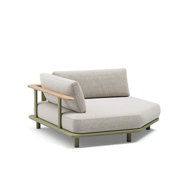 BLISS 45° Corner Sofa – teak outdoor corner sofa angled view