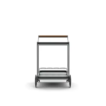 BUTLER Trolley – Studio product shot of outdoor bar cart in steel and teak.