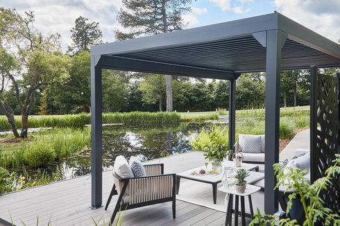 luxury premium outdoor armchairs pergola