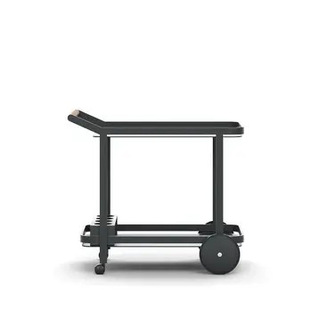 BUTLER Trolley – Studio product shot of outdoor bar cart in steel and teak.